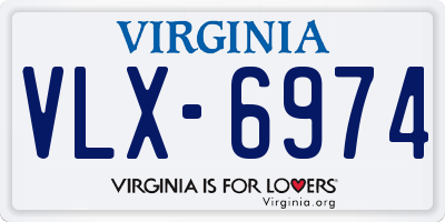 VA license plate VLX6974