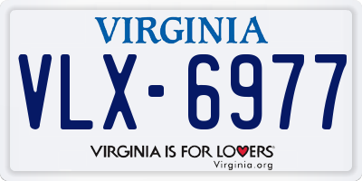 VA license plate VLX6977