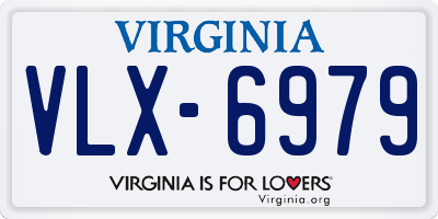 VA license plate VLX6979