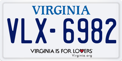 VA license plate VLX6982