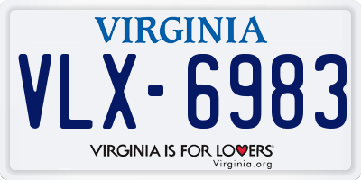 VA license plate VLX6983