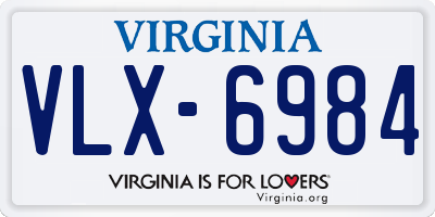 VA license plate VLX6984