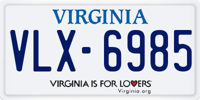 VA license plate VLX6985