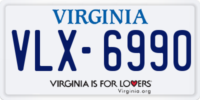 VA license plate VLX6990