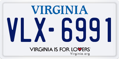 VA license plate VLX6991