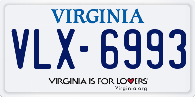 VA license plate VLX6993