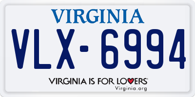 VA license plate VLX6994