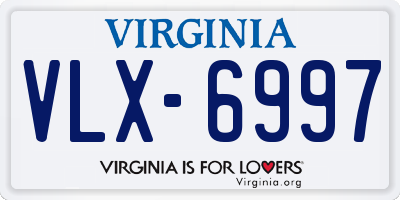 VA license plate VLX6997