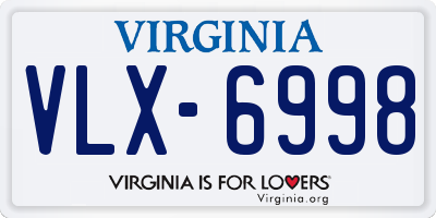 VA license plate VLX6998