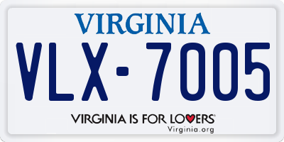 VA license plate VLX7005