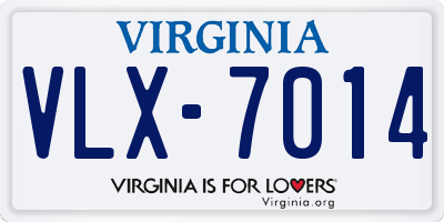 VA license plate VLX7014