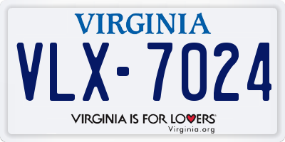 VA license plate VLX7024