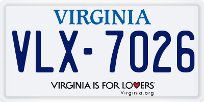 VA license plate VLX7026