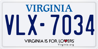 VA license plate VLX7034