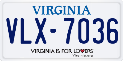 VA license plate VLX7036