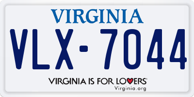 VA license plate VLX7044