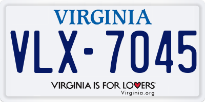 VA license plate VLX7045