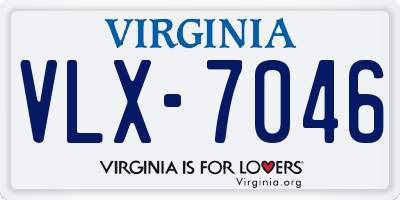 VA license plate VLX7046