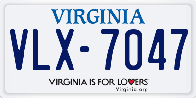 VA license plate VLX7047