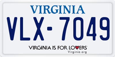 VA license plate VLX7049