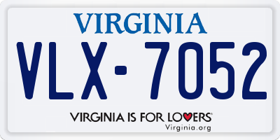 VA license plate VLX7052