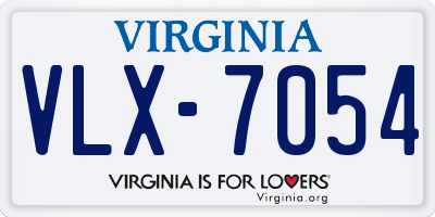 VA license plate VLX7054