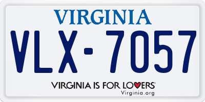 VA license plate VLX7057