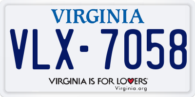 VA license plate VLX7058