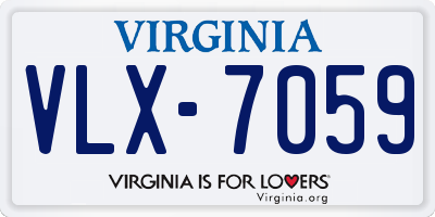 VA license plate VLX7059