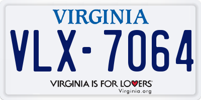 VA license plate VLX7064