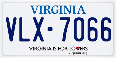 VA license plate VLX7066