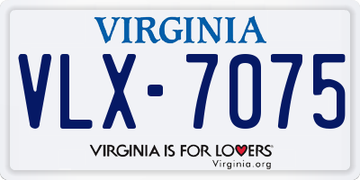 VA license plate VLX7075