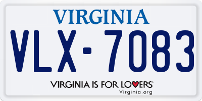 VA license plate VLX7083