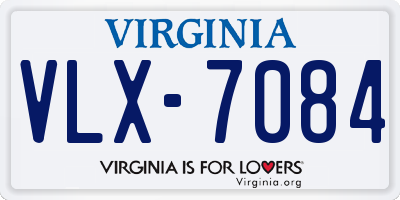 VA license plate VLX7084