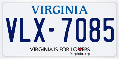 VA license plate VLX7085