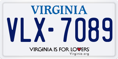 VA license plate VLX7089