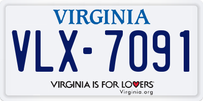 VA license plate VLX7091