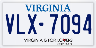 VA license plate VLX7094