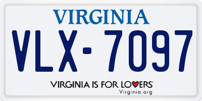 VA license plate VLX7097