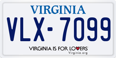 VA license plate VLX7099