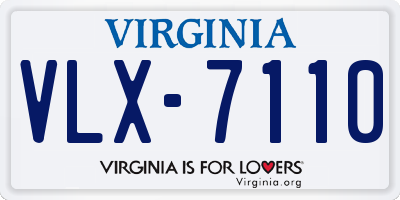 VA license plate VLX7110