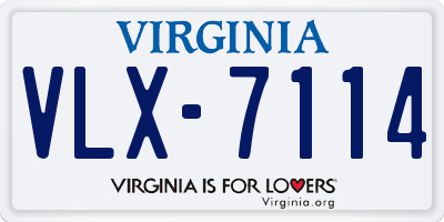 VA license plate VLX7114