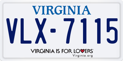 VA license plate VLX7115