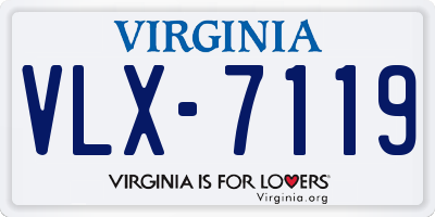 VA license plate VLX7119