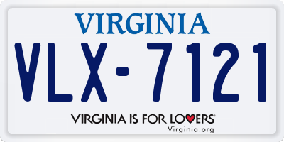 VA license plate VLX7121