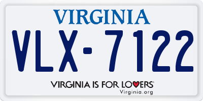 VA license plate VLX7122