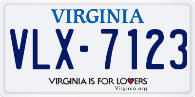 VA license plate VLX7123