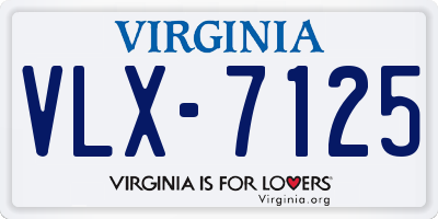 VA license plate VLX7125