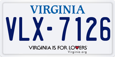 VA license plate VLX7126