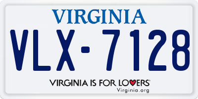 VA license plate VLX7128